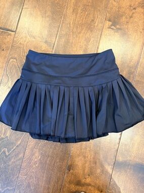 Active Pleated Skater Skirt in Navy with Wide Waistband
